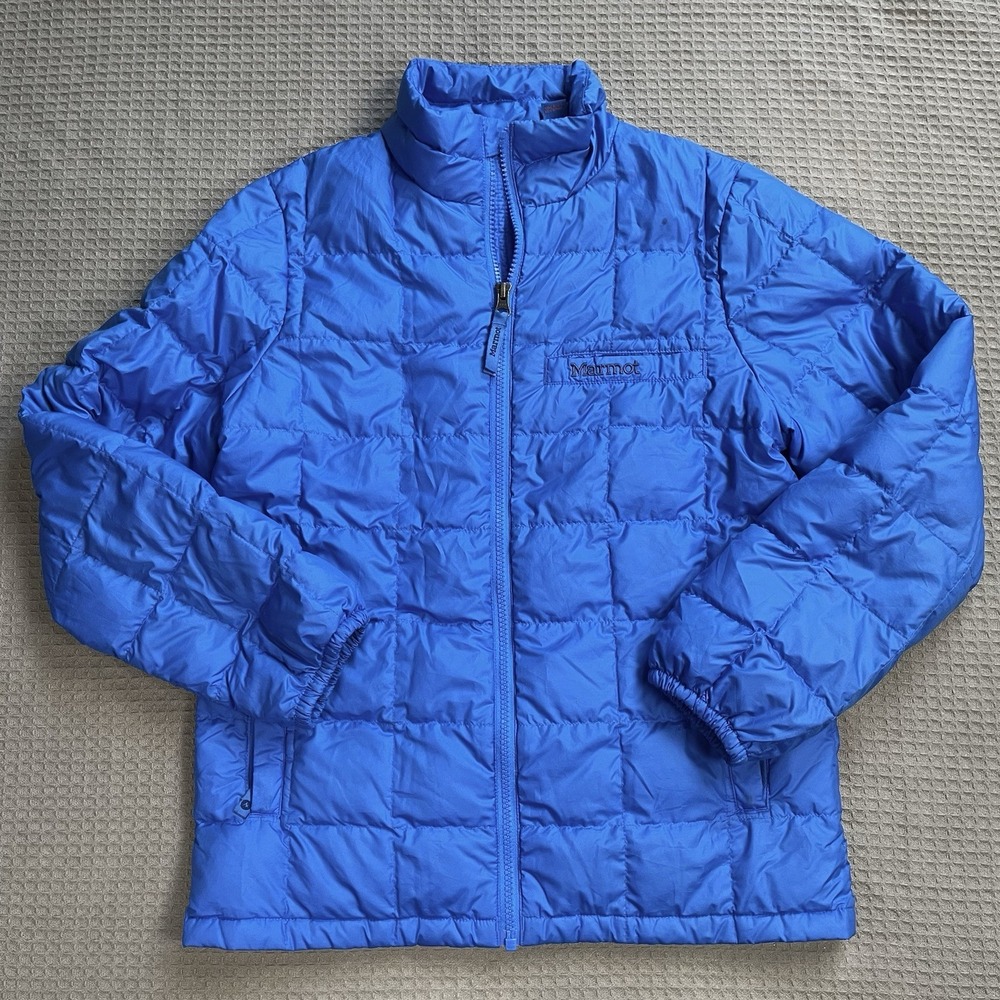 Marmot Ajax Down Insulated Jacket Large Youth Kids Blue Puffer